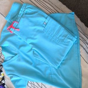 COPY - Figs neon blue scrubs